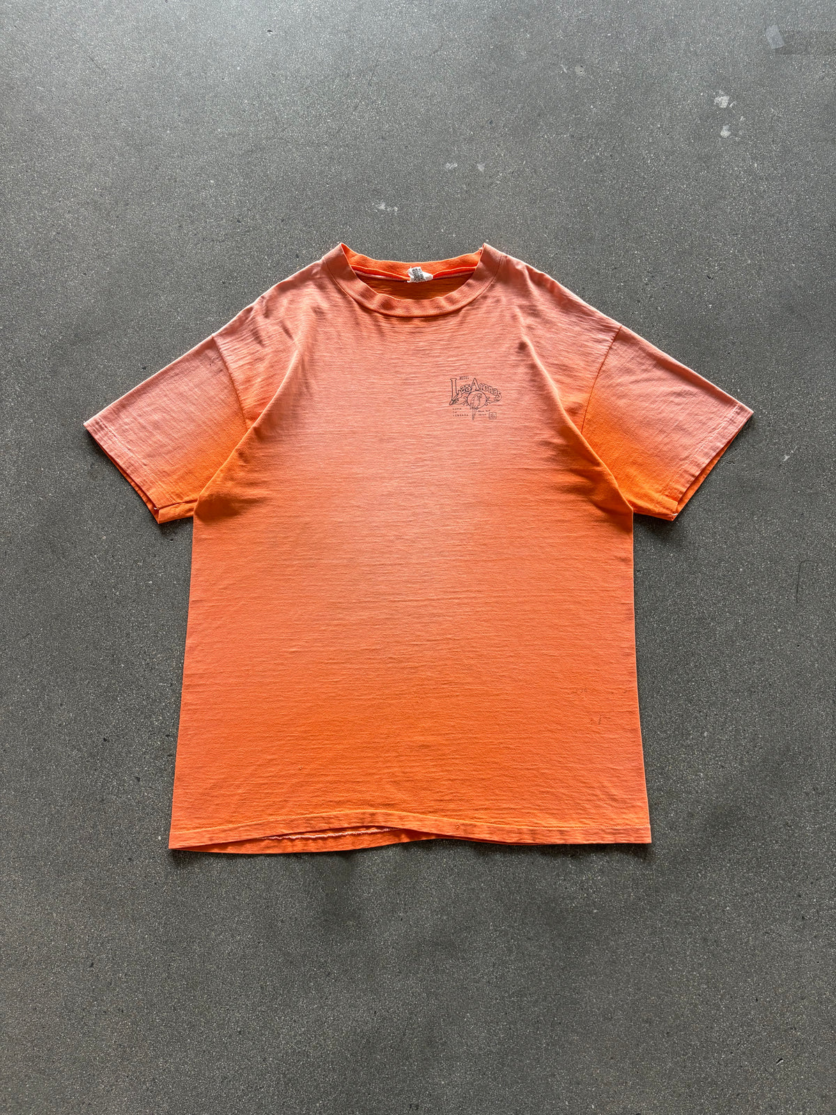 70’S HANES SUNFADED ORANGE “LAS ARENAS” HOTEL TEE - L/XL