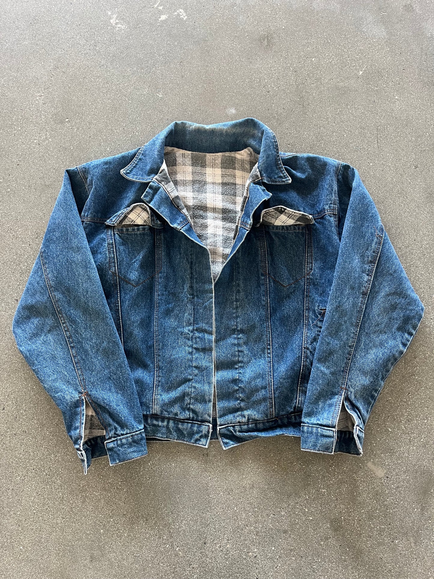 80’S BLANKED LINED DENIM JACKET - BOXY M