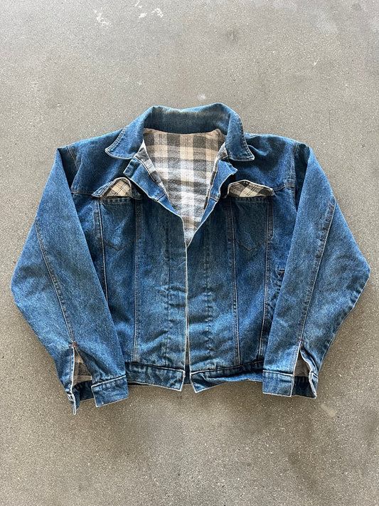 80’S BLANKED LINED DENIM JACKET - BOXY M