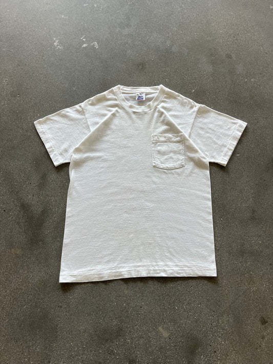 90’S BVD WHITE SELVEDGE POCKET TEE - M