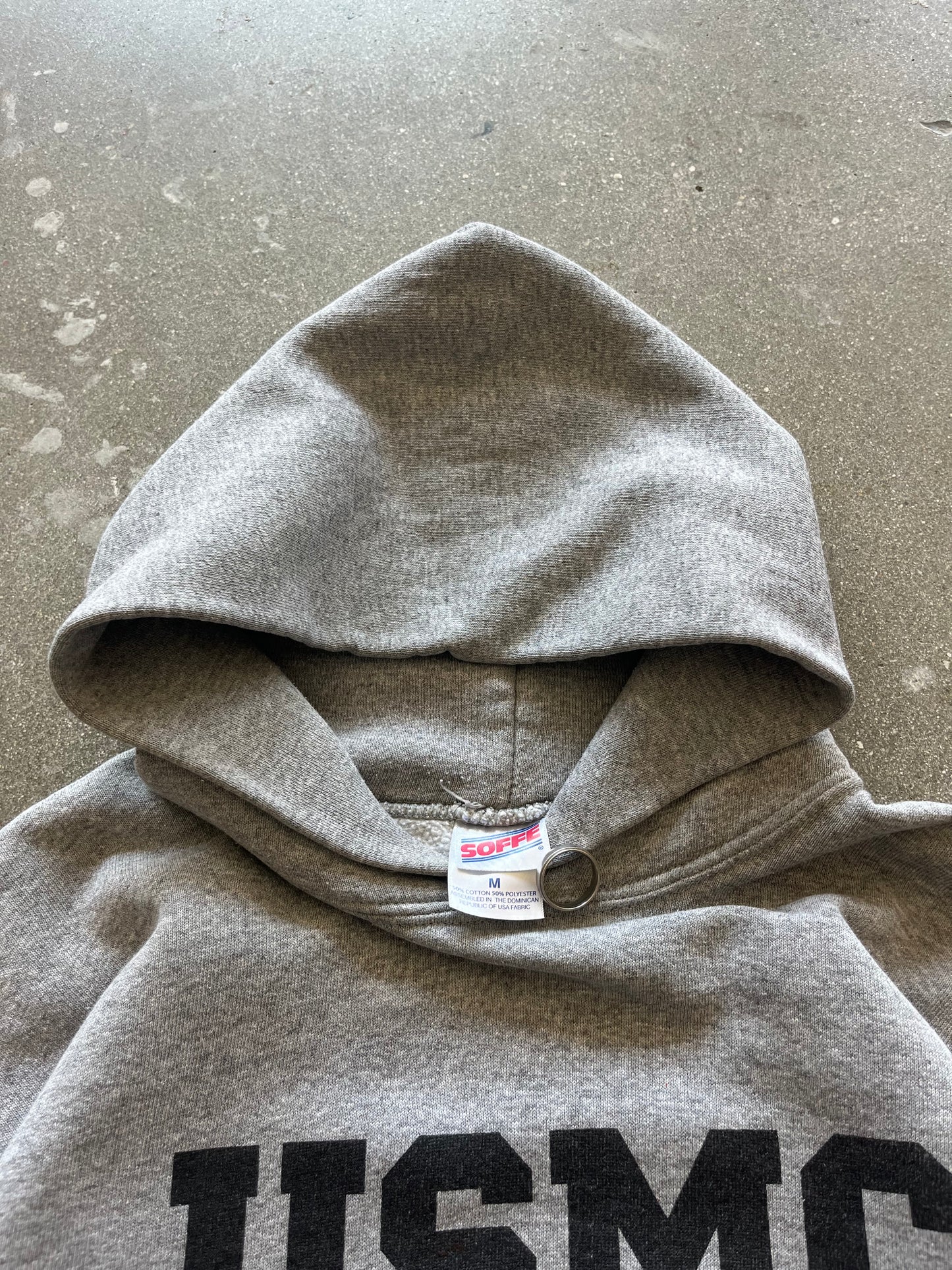 90’S PAINT SPLATTERED “USMC” HOODIE - BOXY M