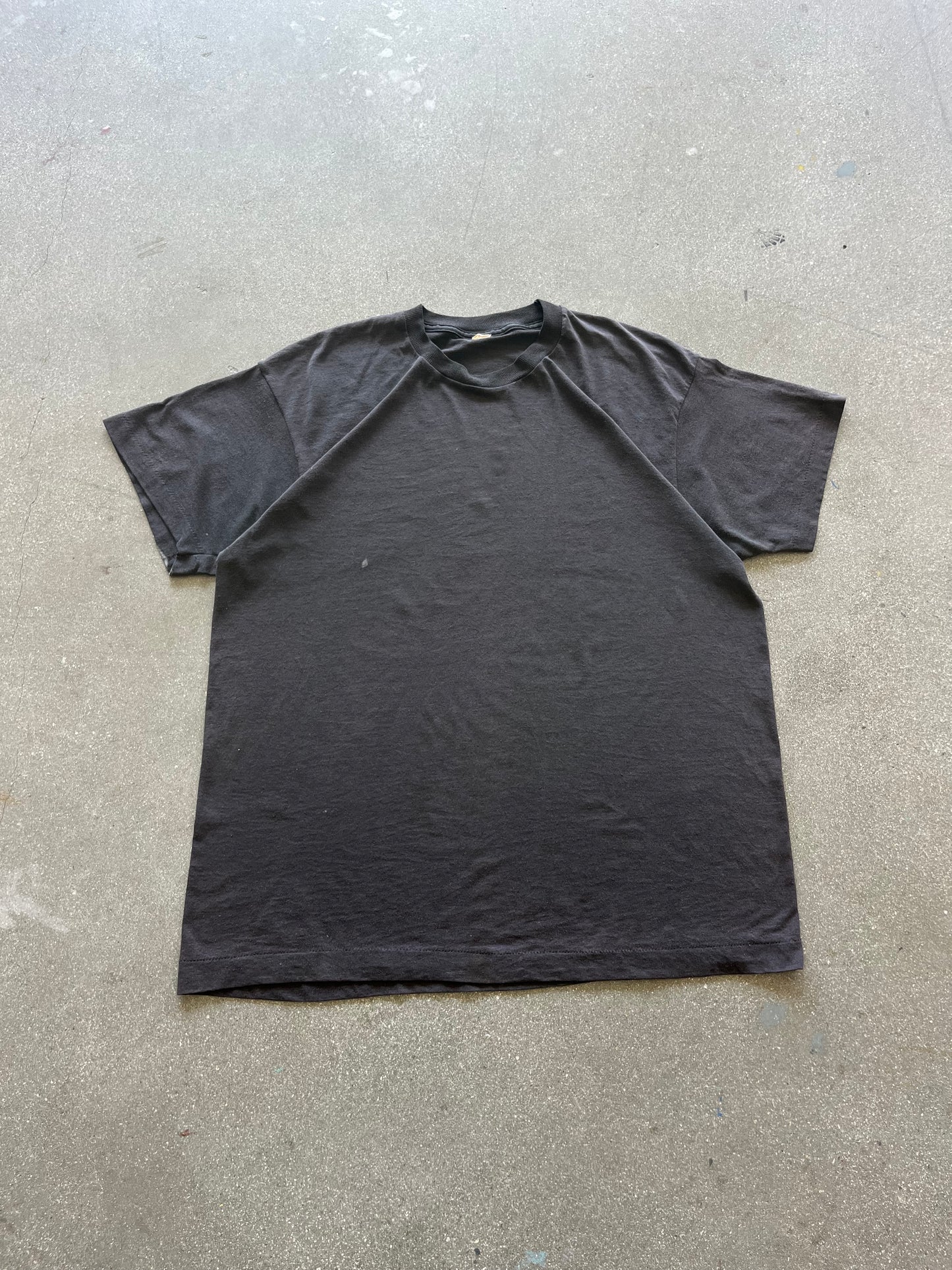 90’S FADED BLACK BLANK TEE - L