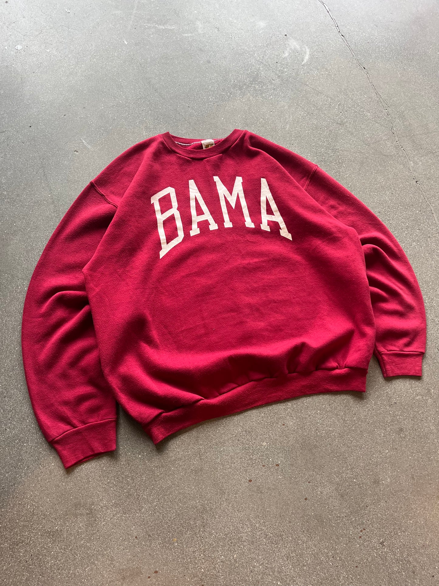70’S “BAMA” MAROON RUSSELL ATHLETIC CREWNECK - BOXY L