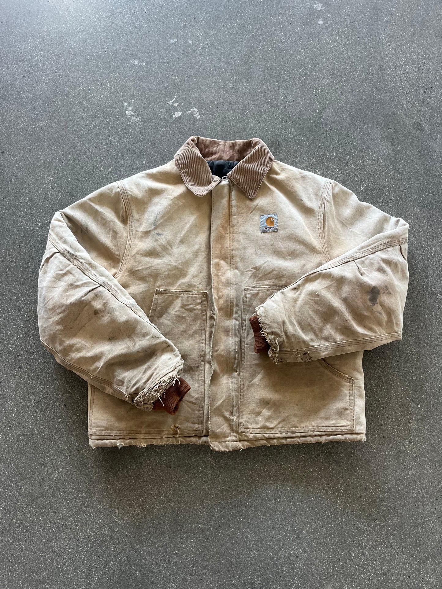 90’S DISTRESSED SANDY CARHARTT TRADITIONAL JACKET - BOXY M