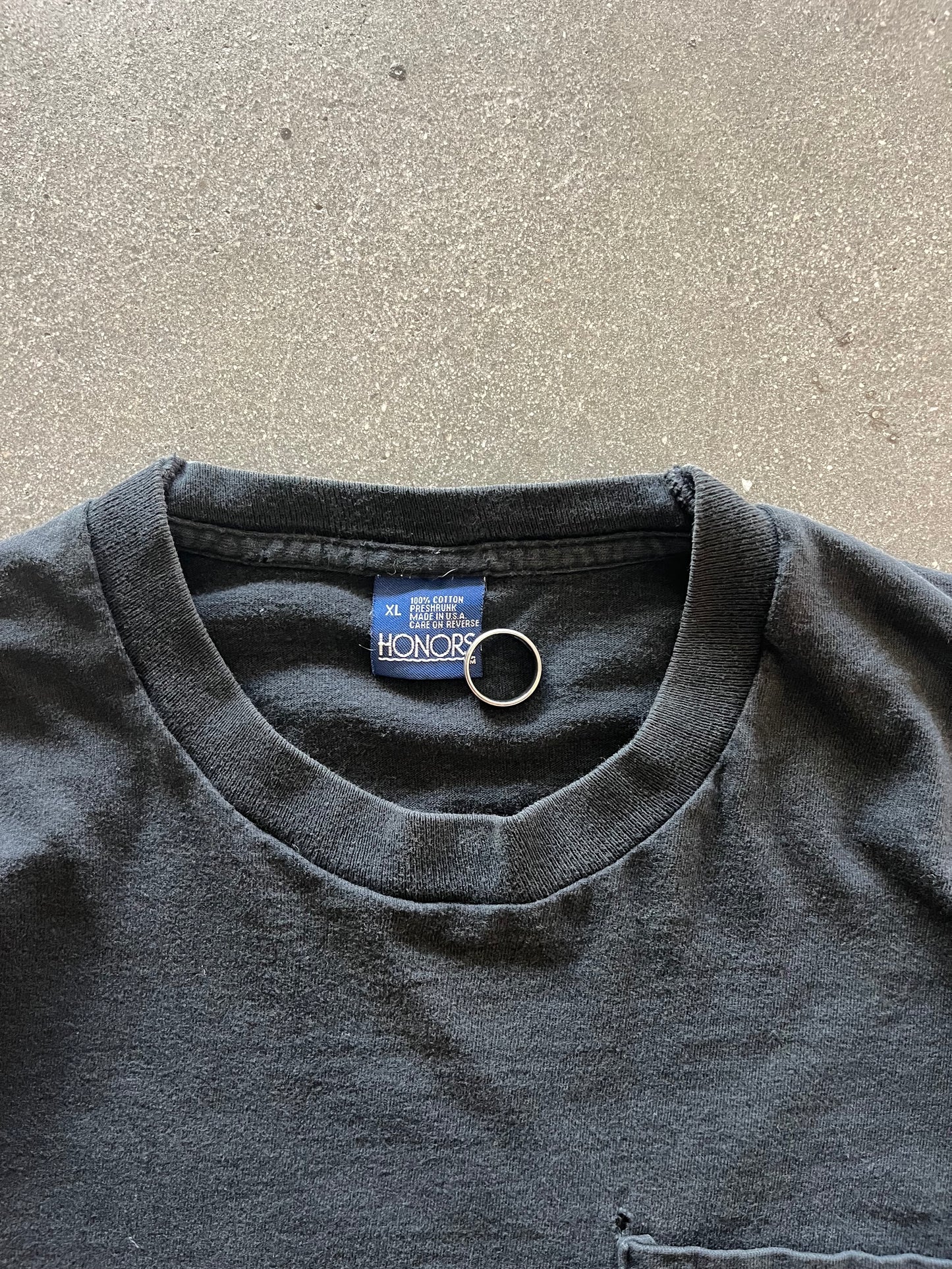 90’S JET BLACK SELVEDGE POCKET TEE - XL/XXL