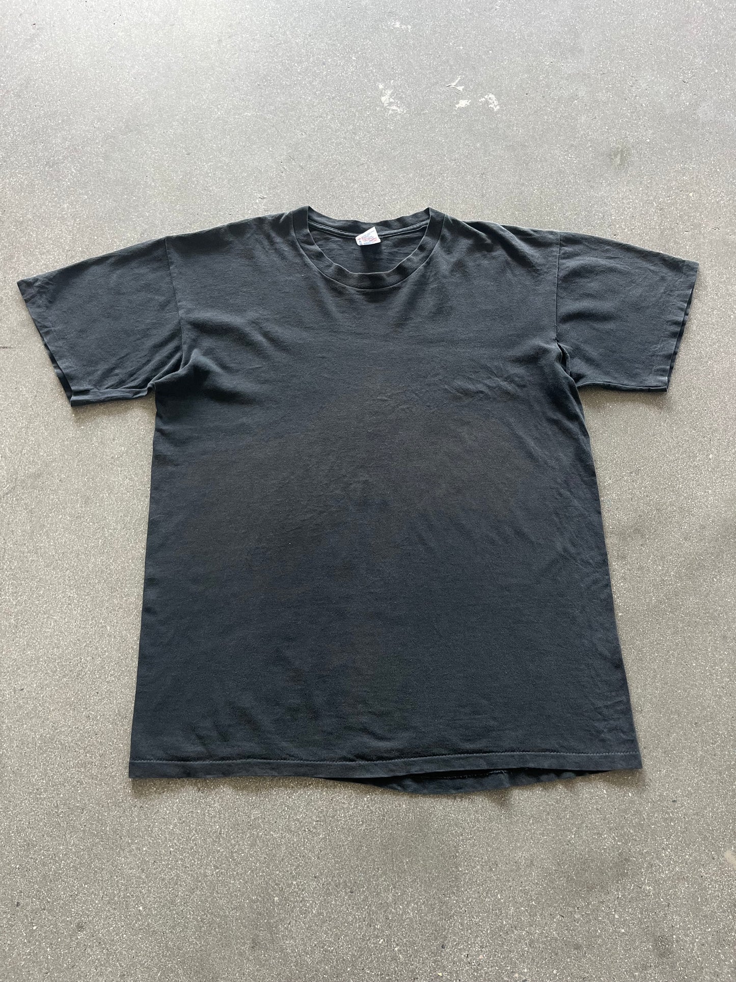 90’S FADED BLACK BLANK TEE - L