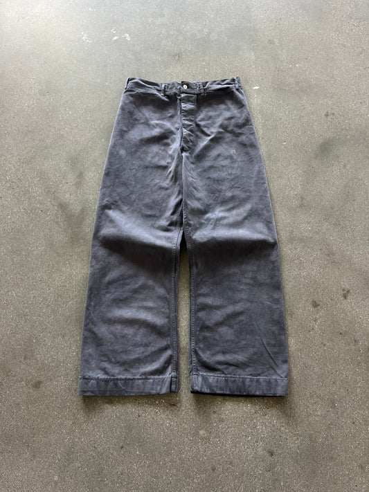 70’S CHARCOAL OVER DYED SAILOR PANTS - 32