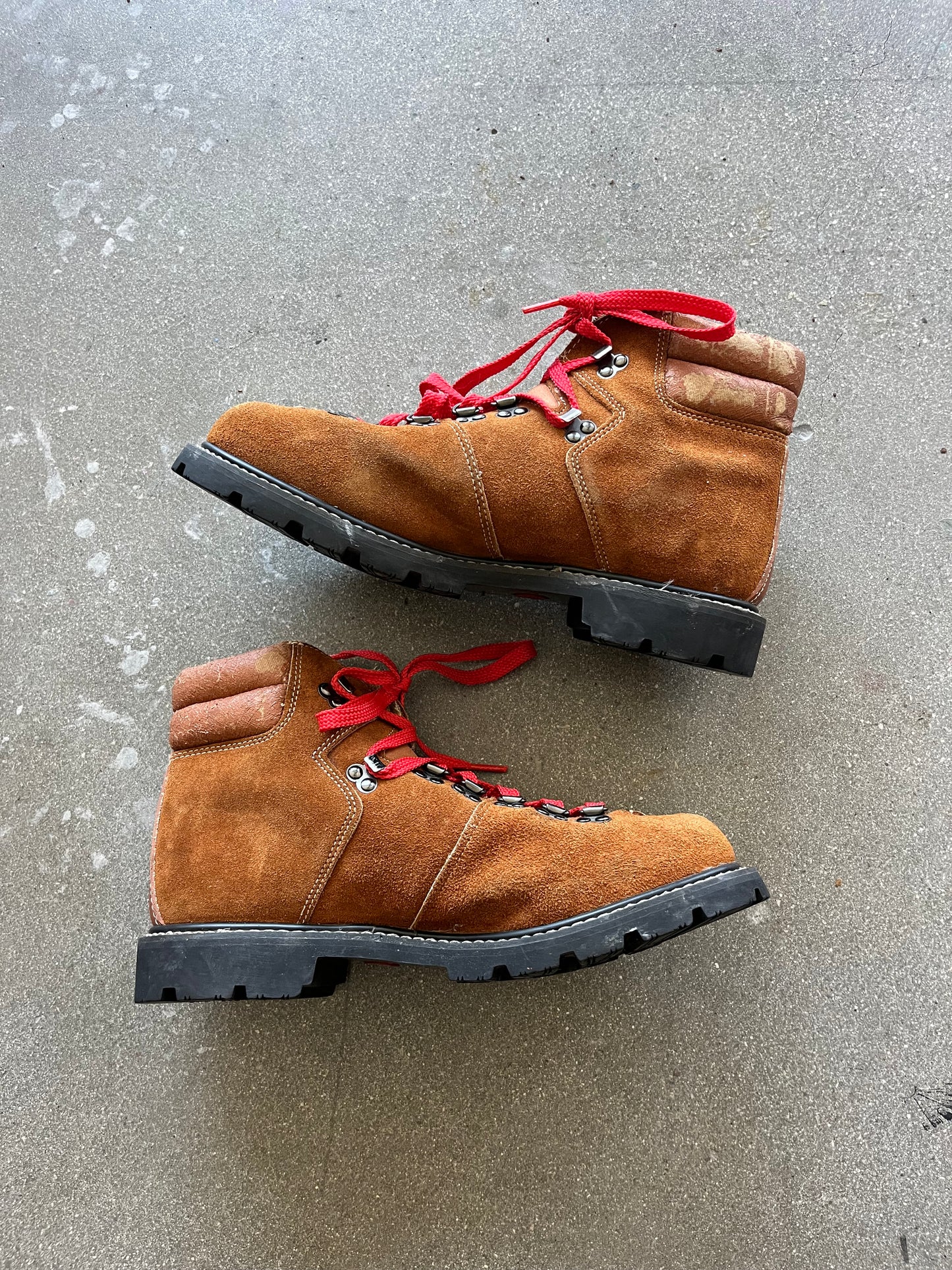 80’S MONTBLANC SEARS BROWN SUEDE HIKING BOOTS - SIZE 11 US MEN