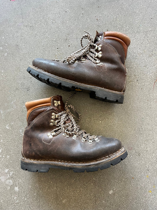 90’S THOM MCAN ITALIAN DARK BROWN LEATHER HIKING BOOTS - 9 US MEN