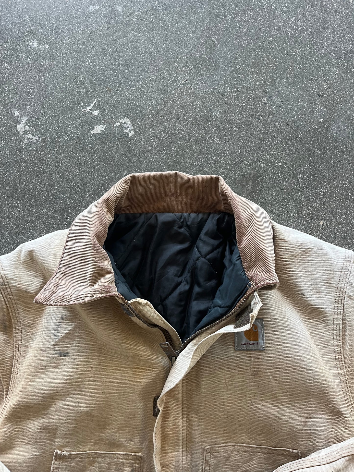 90’S DISTRESSED SANDY CARHARTT TRADITIONAL JACKET - BOXY M