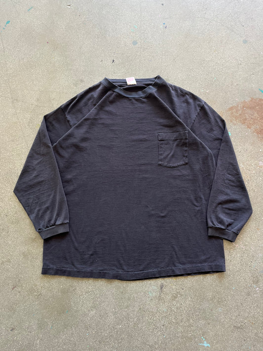 90’S FADED BLACK POCKET LONGSLEEVE - L/XL