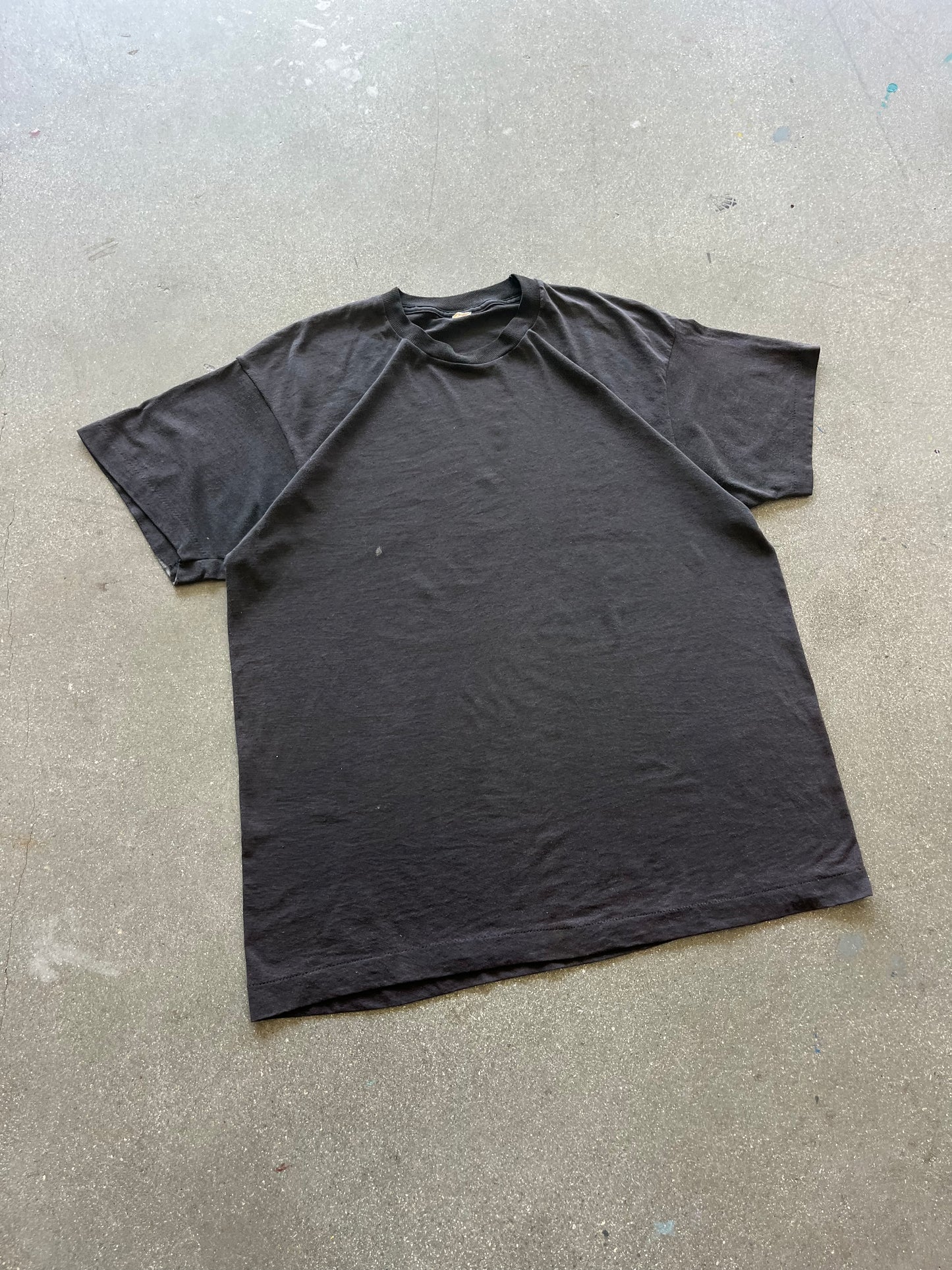 90’S FADED BLACK BLANK TEE - L