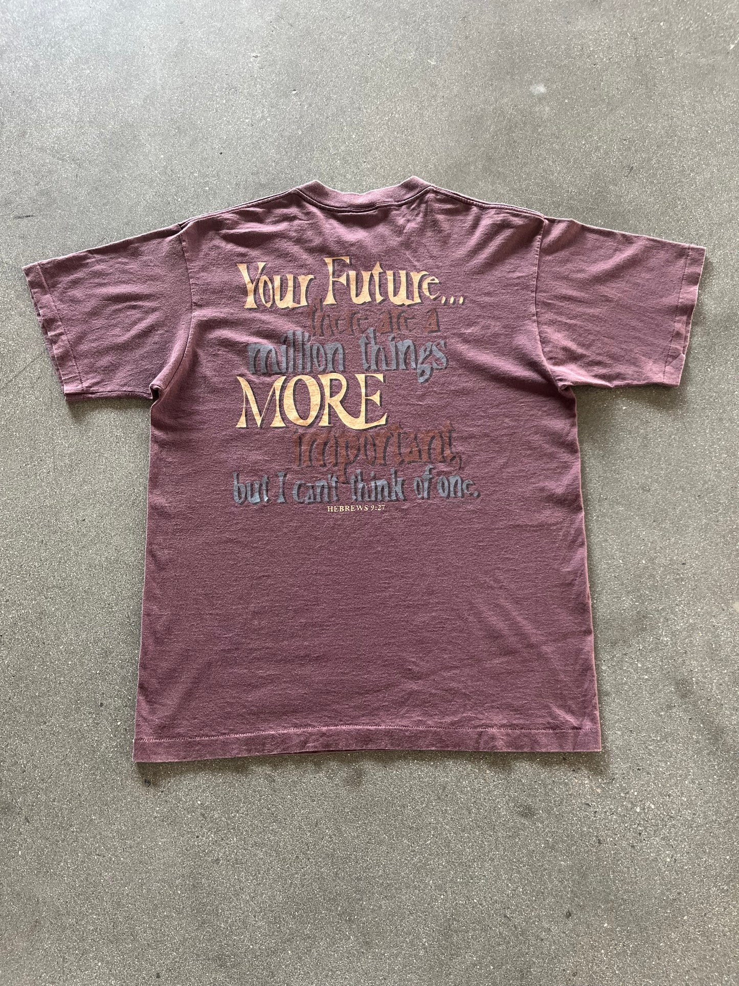 90’S BROWN “GOIN’ UP OR DOWN” BIBLE TEE - XL