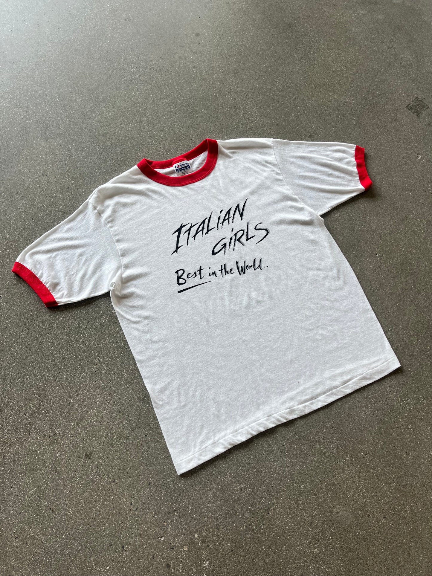 80’S “ITALIAN GIRLS BEST IN THE WORLD” RINGER - M/L