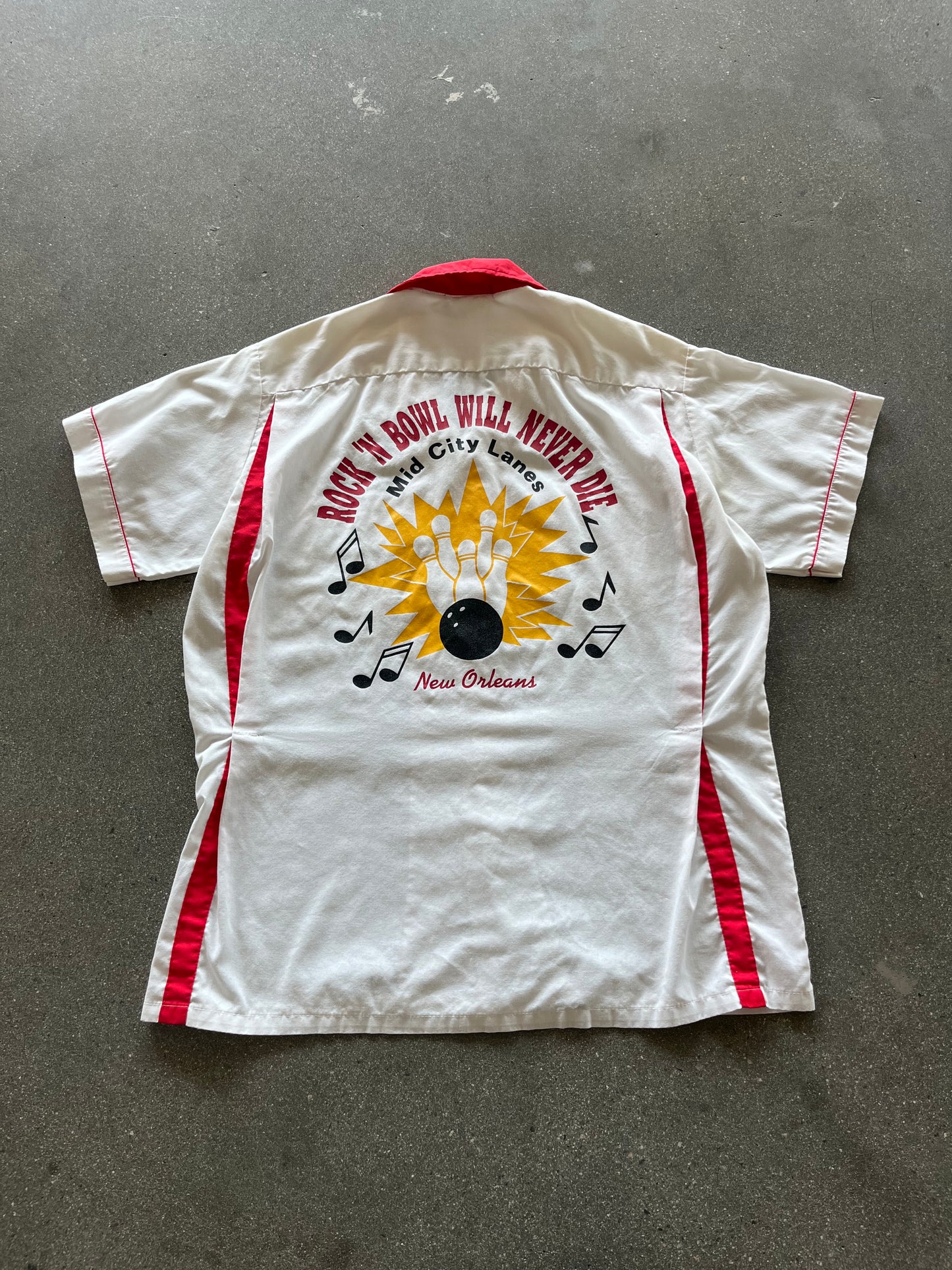 90’S “ROCK N’ BOWL” BOWLING SHIRT - L/XL