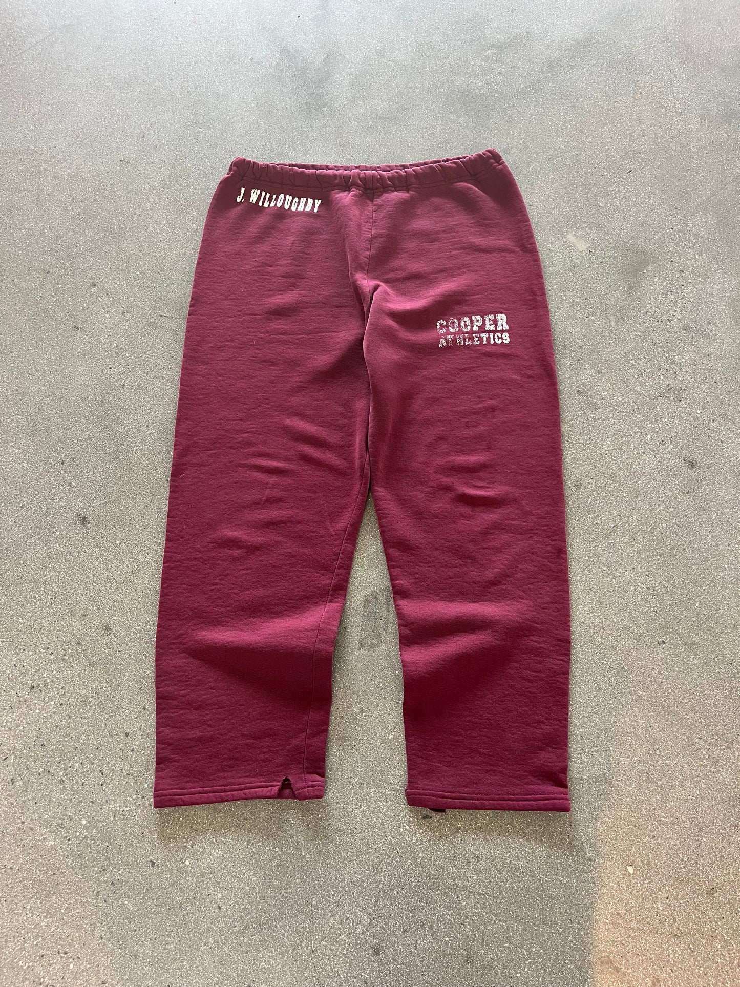 90’S MAROON “COOPER ATHLETICS” RUSSELL SWEATPANTS - L