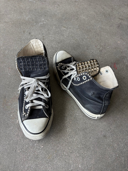 miUSA 90’S STUDDED FADED BLACK CONVERSE - 8 US MENS