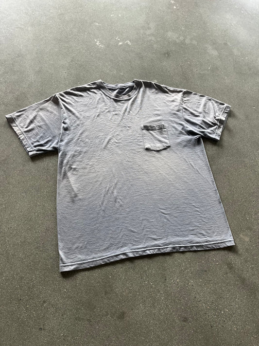 2000’S SUNFADED GRAY POCKET TEE - XL