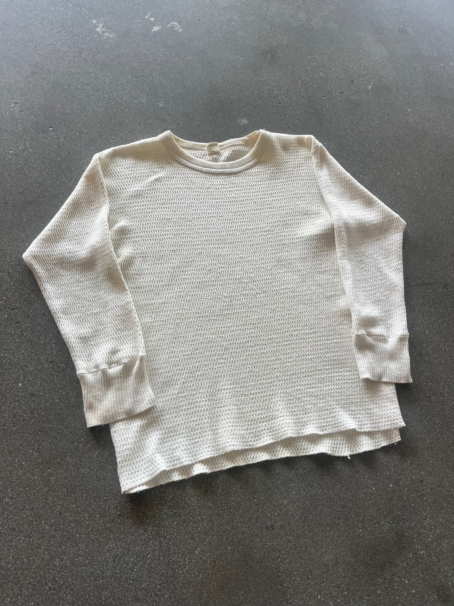 70’S CREAM HANES WAFFLE THERMAL - S/M