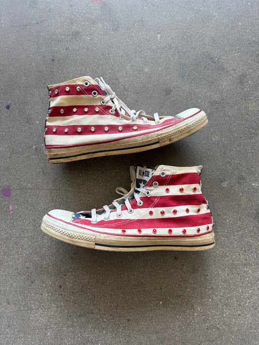 miUSA 90’S HIGH TOP STUDDED AMERICAN FLAG CONVERSE - 12 US MENS