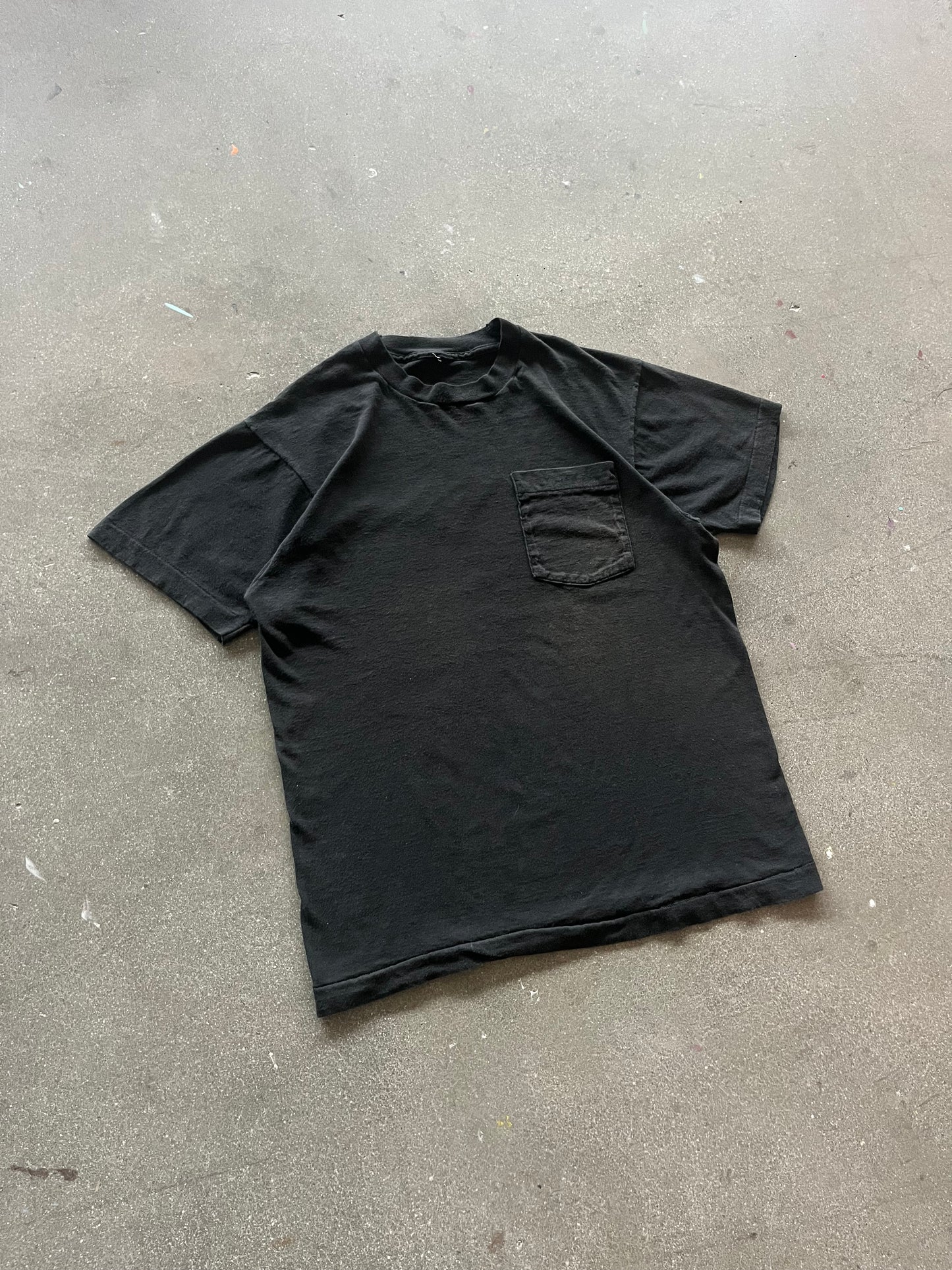 90’S BLACK SELVEDGE POCKET TEE - M/L