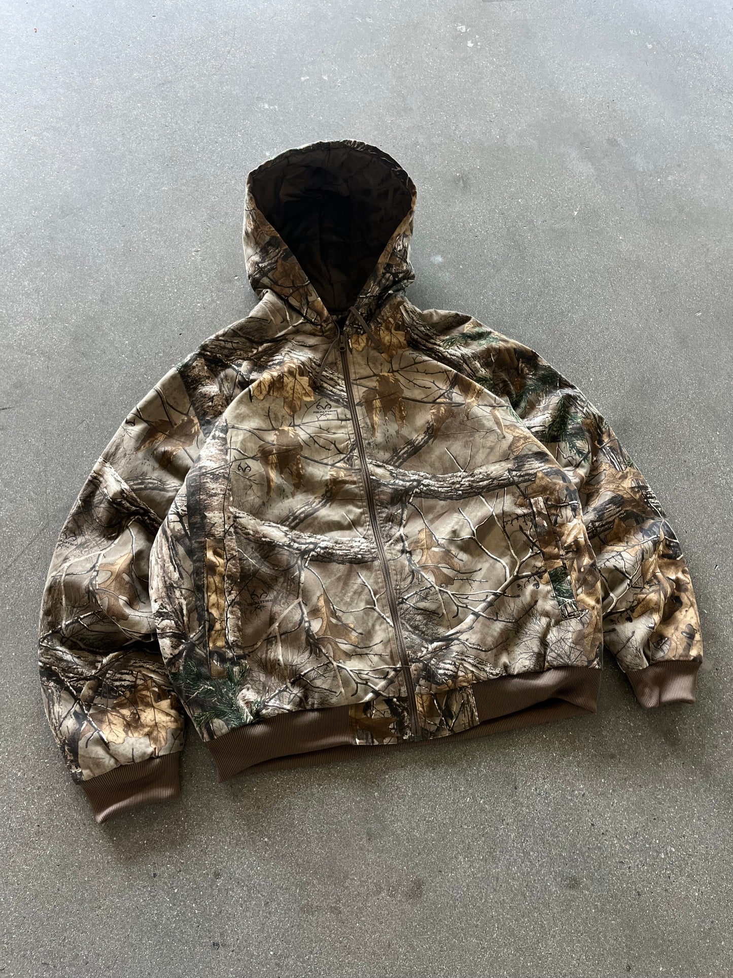 90’S REALTREE CAMO ZIP UP HOODED JACKET - BOXY XL