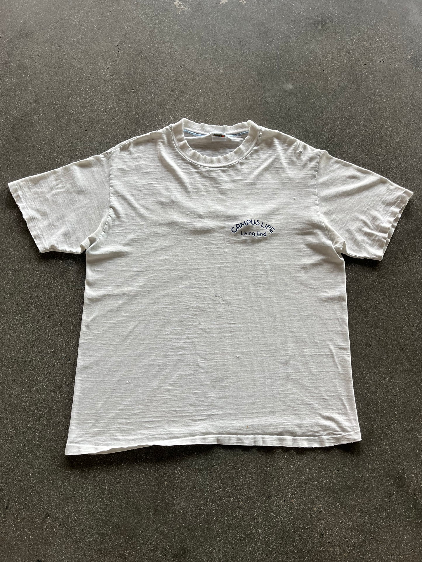 80’S DISTRESSED “CAMPUS LIFE” TEE - L