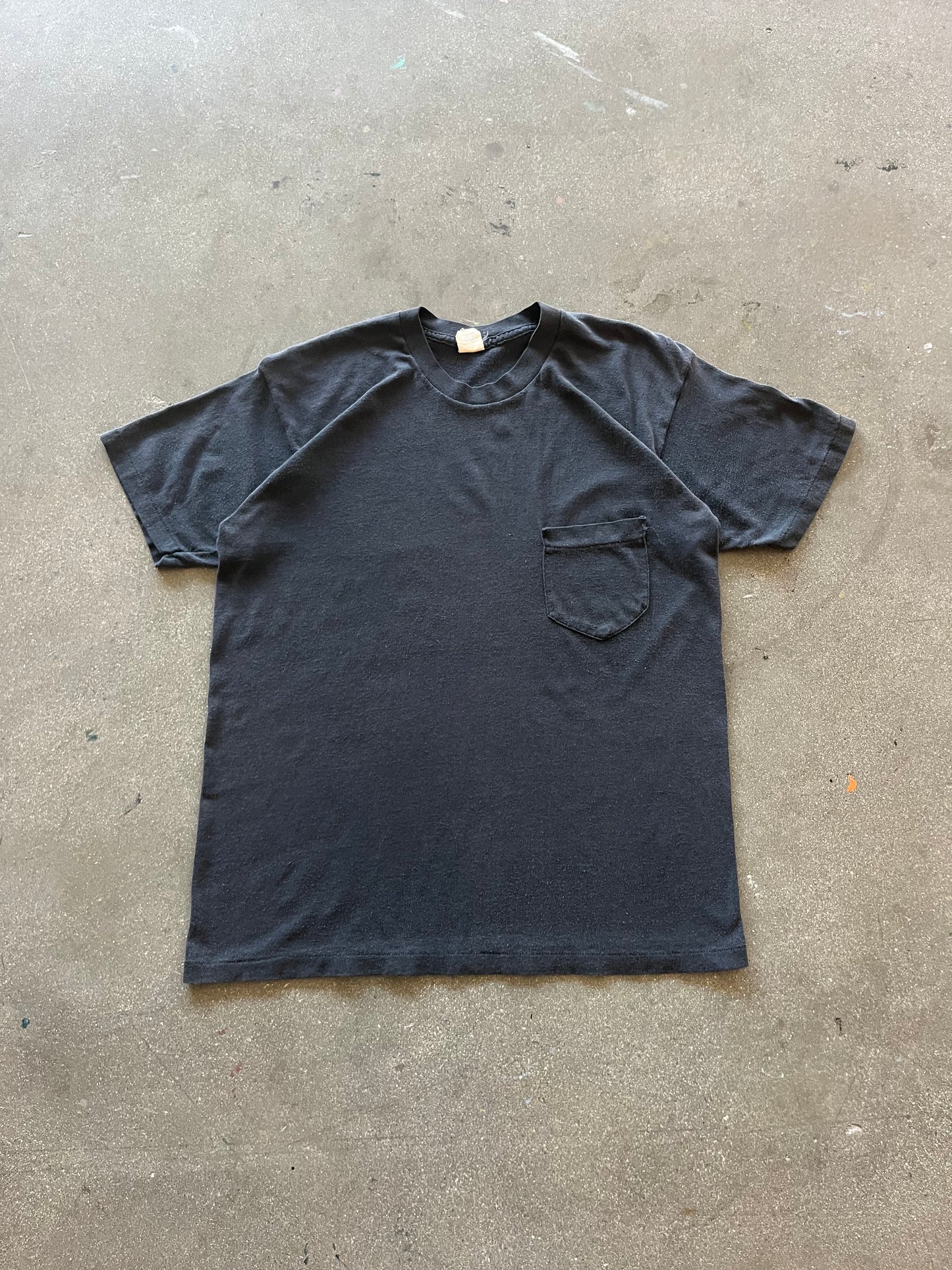 80’S BLACK SELVEDGE POCKET TEE - M