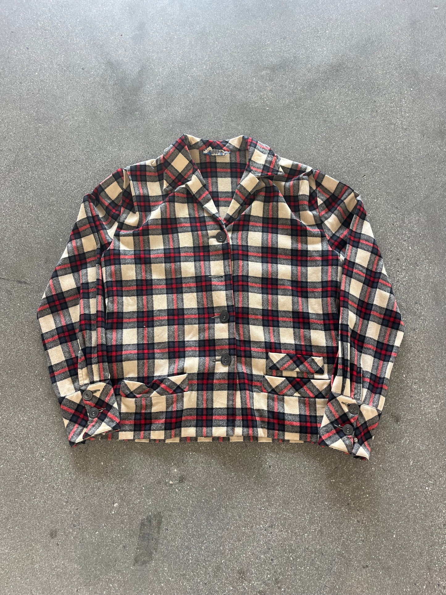 50’S WOOL BOBBIE BROOKS PLAID FLANNEL - S/M