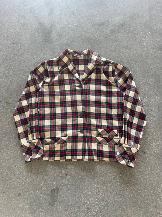 50’S WOOL BOBBIE BROOKS PLAID FLANNEL - S/M