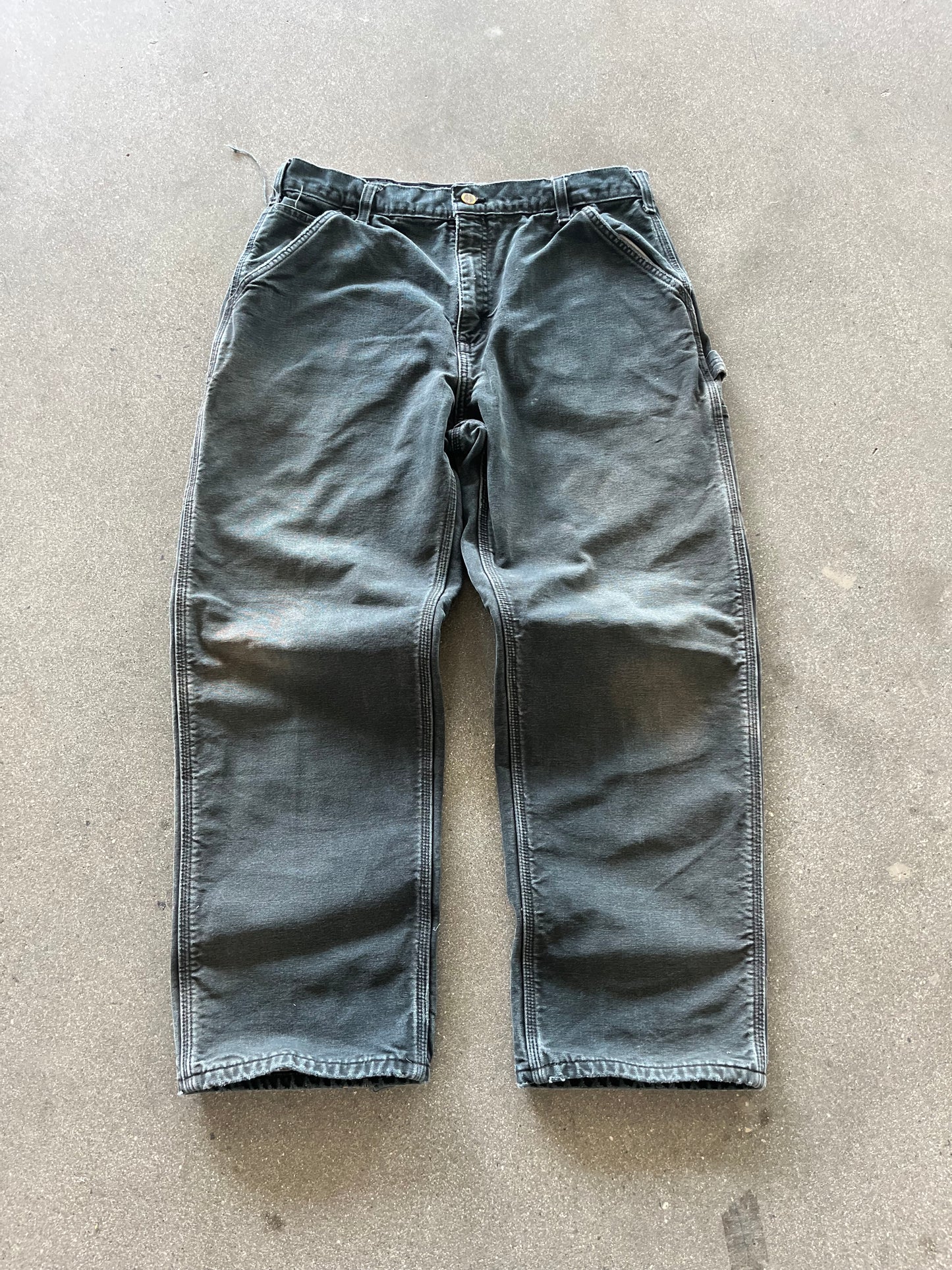 90’S FADED BLACK BLANKET LINED CARHARTT CARPENTERS - 34
