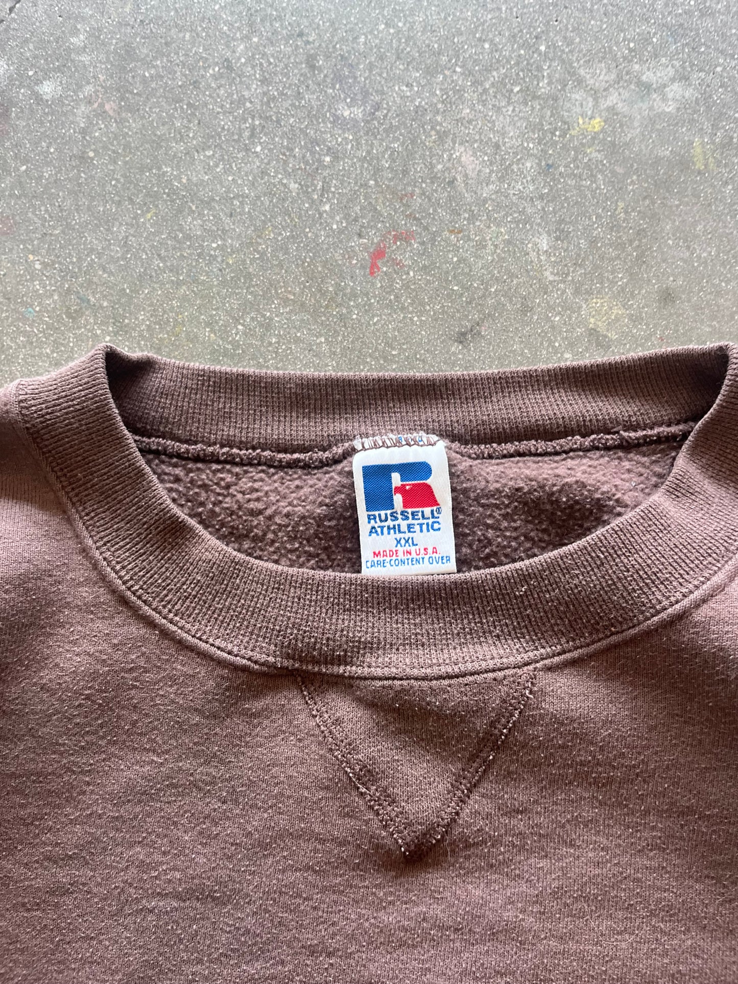 90’S CHOCOLATE BROWN RUSSELL CREWNECK - BOXY XL/XXL