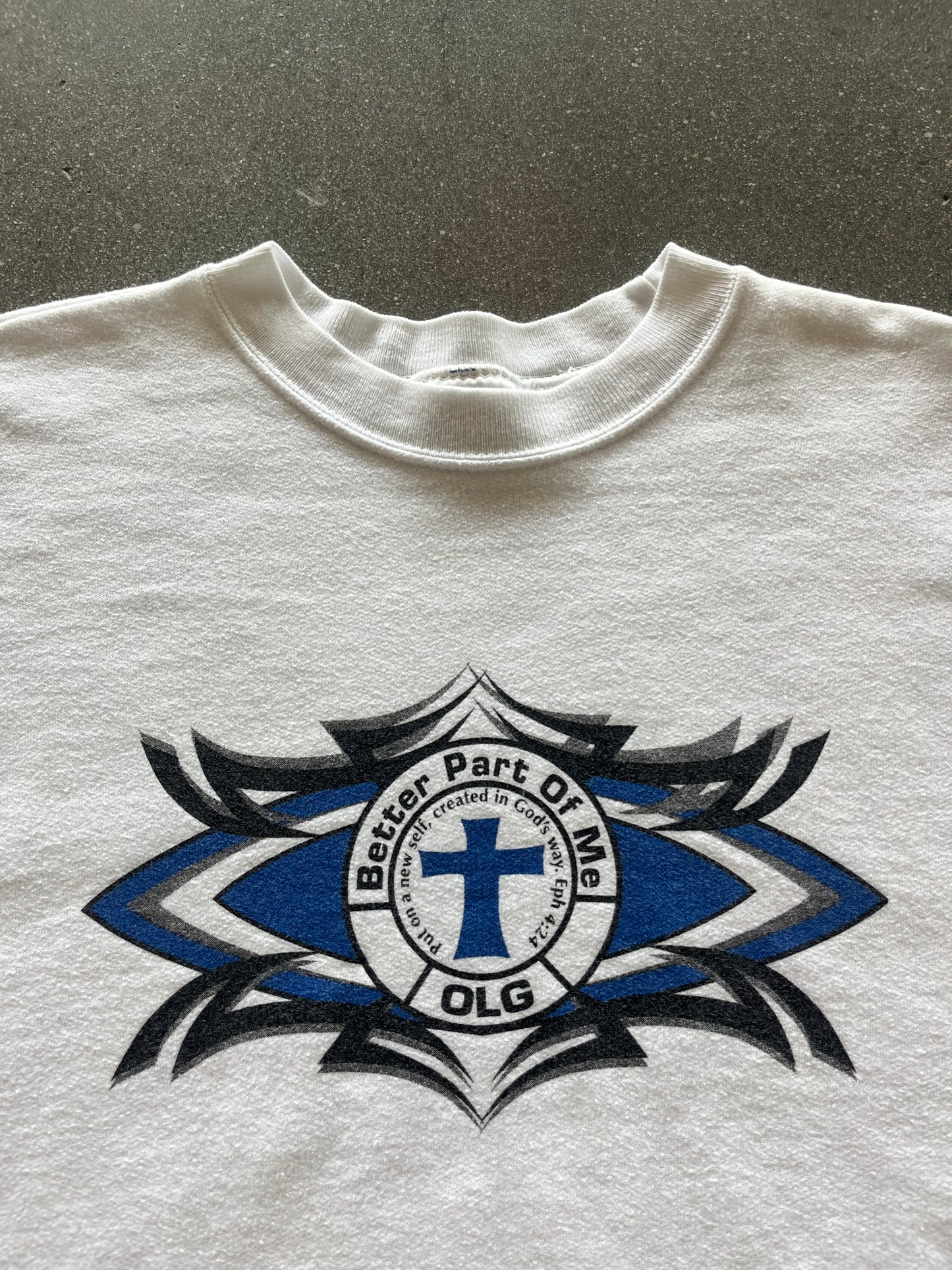 90’S WHITE “BETTER PART OF ME” JESUS CREWNECK - BOXY M