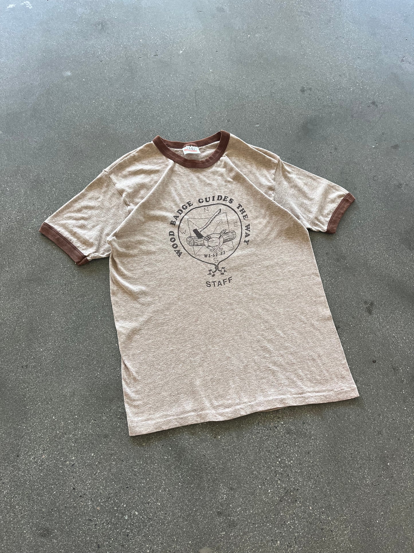 70’S “WOOD BADGE” RINGER TEE - M/L