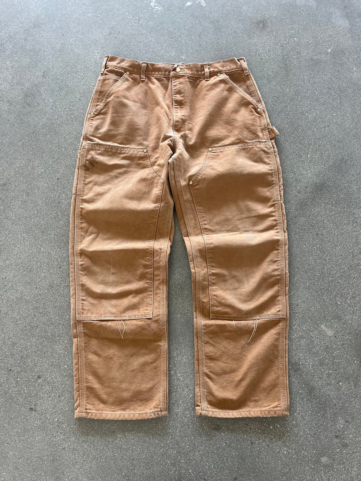 90’S CARAMEL BROWN CARHARTT DOUBLE KNEES - 36