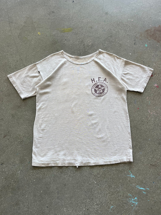 50’S CHAMPION RUNNING MAN “H.E.A.” JERSEY TEE - L