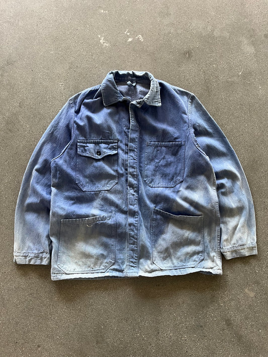 70’S SUNFADED FRENCH CHORE JACKET - L/XL