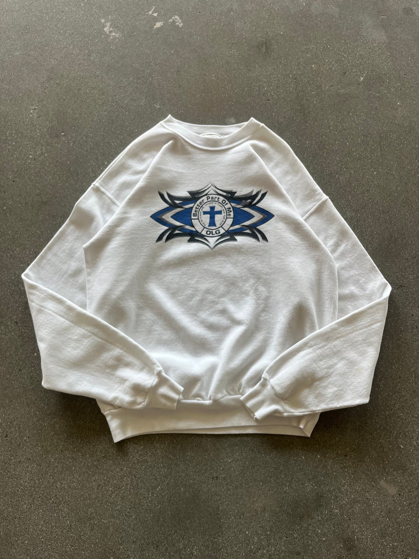 90’S WHITE “BETTER PART OF ME” JESUS CREWNECK - BOXY M