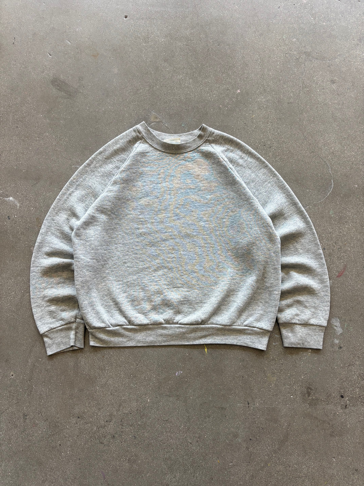 90’S HEATHER GRAY RAGLAN CREWNECK - S