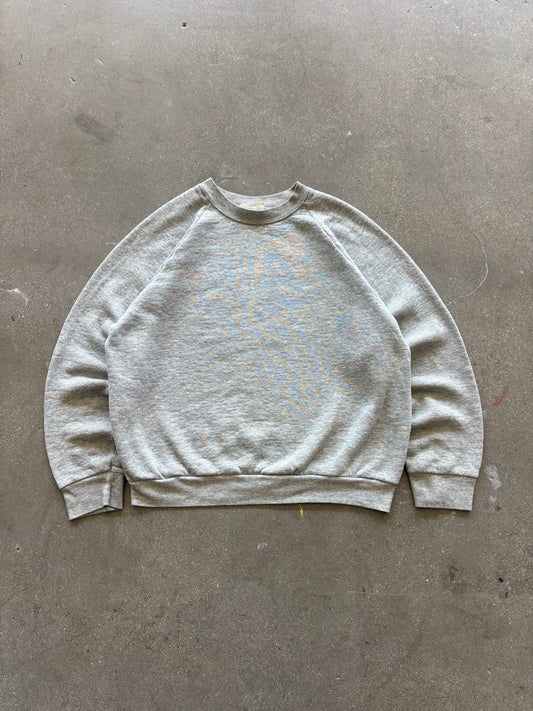 90’S HEATHER GRAY RAGLAN CREWNECK - S