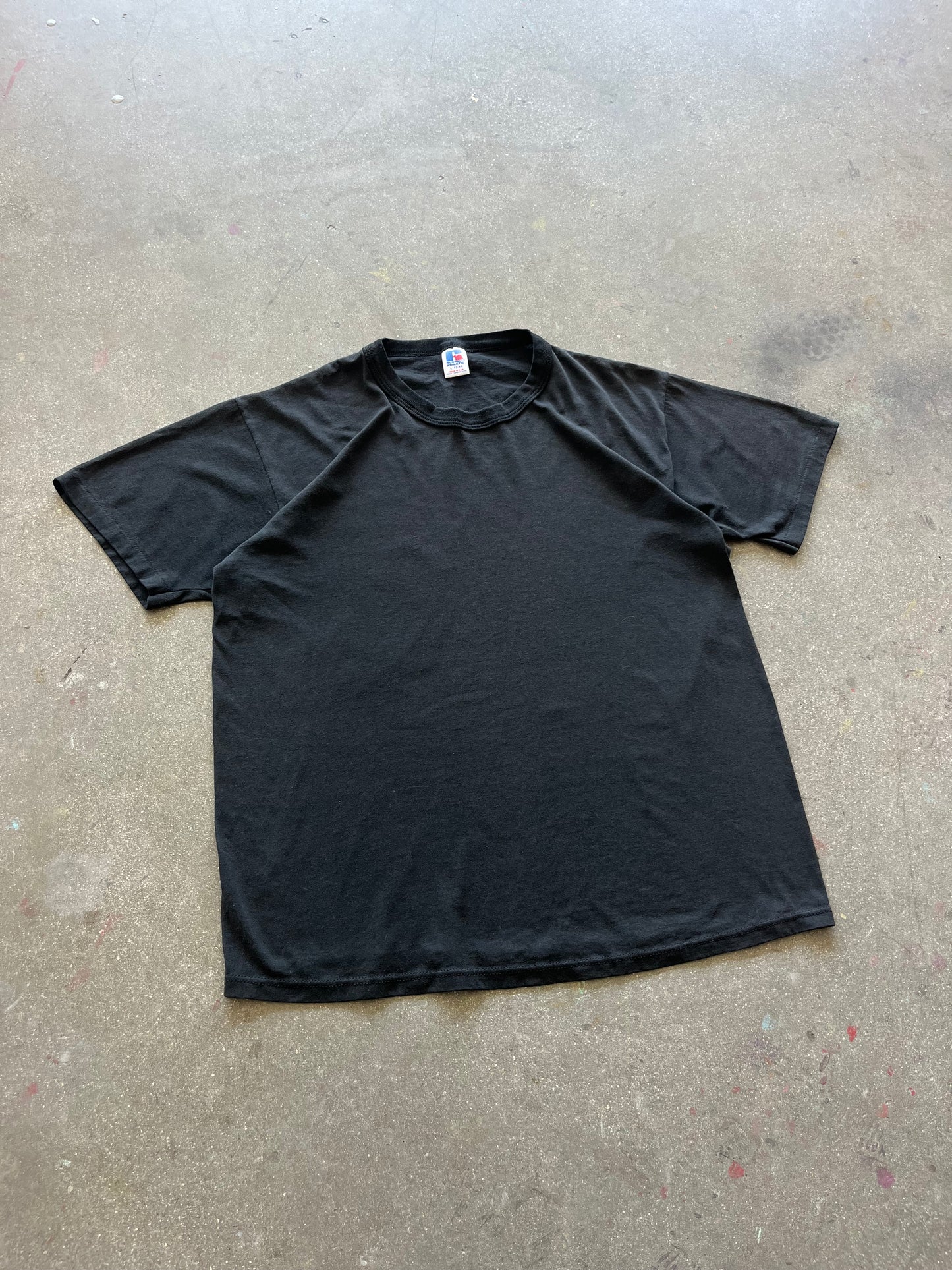 80’S FADED BLACK BLANK TEE - BOXY M/L