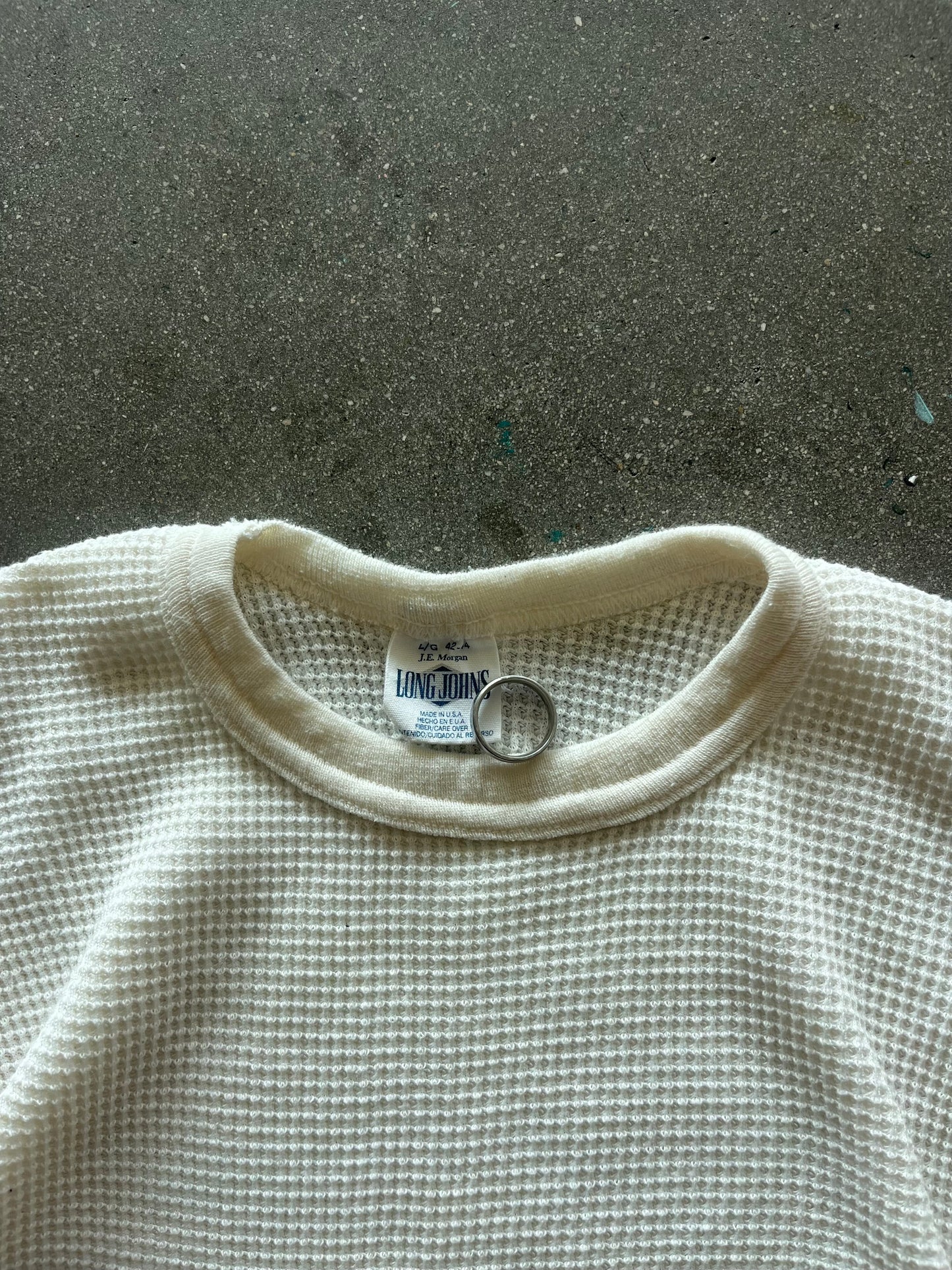 70’S LONG JOHNS CREAM WAFFLE THERMAL - S