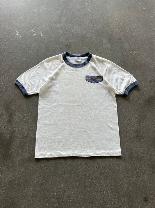 80’S “YUSTAGA” RINGER TEE - M