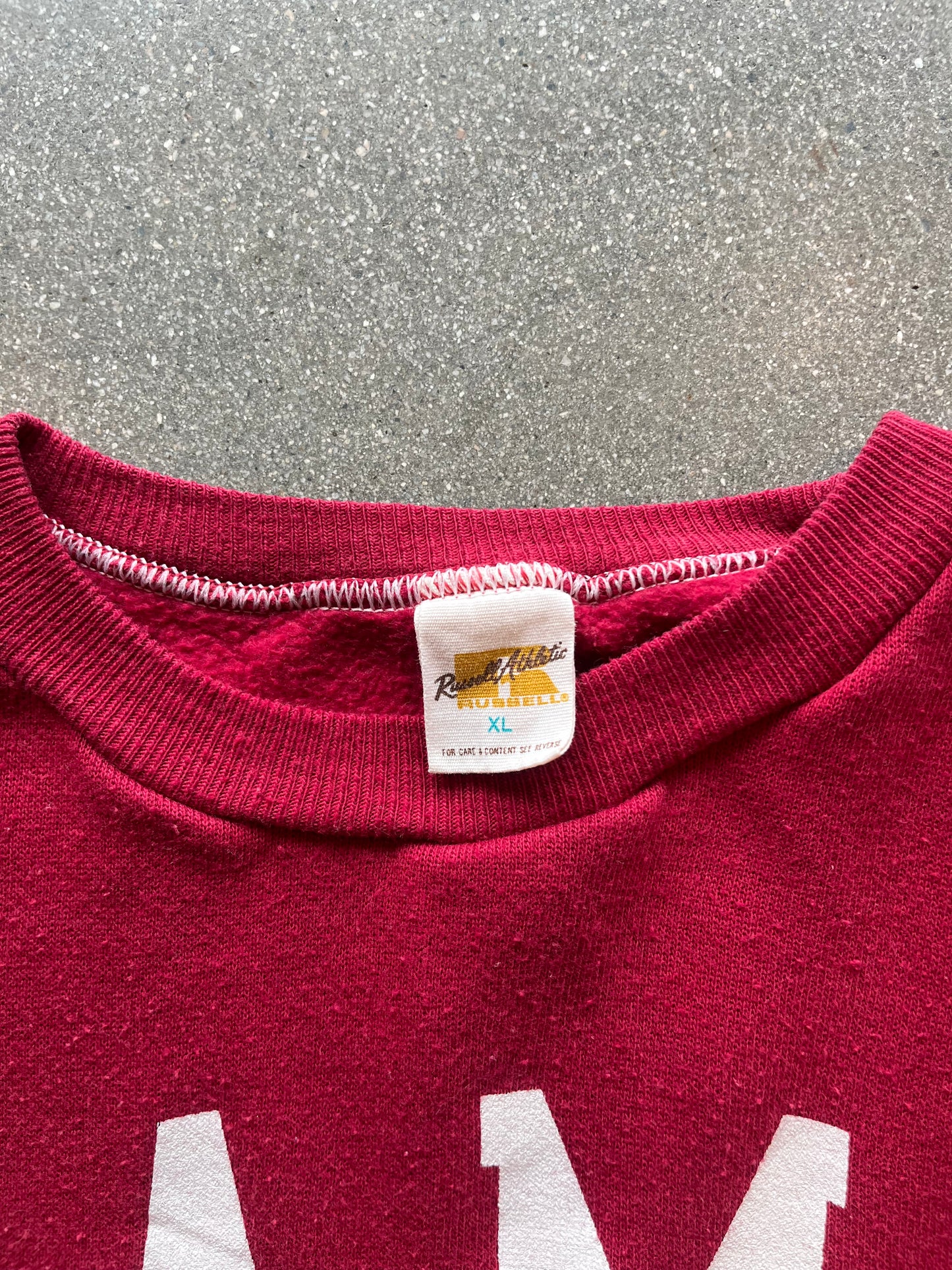 70’S “BAMA” MAROON RUSSELL ATHLETIC CREWNECK - BOXY L