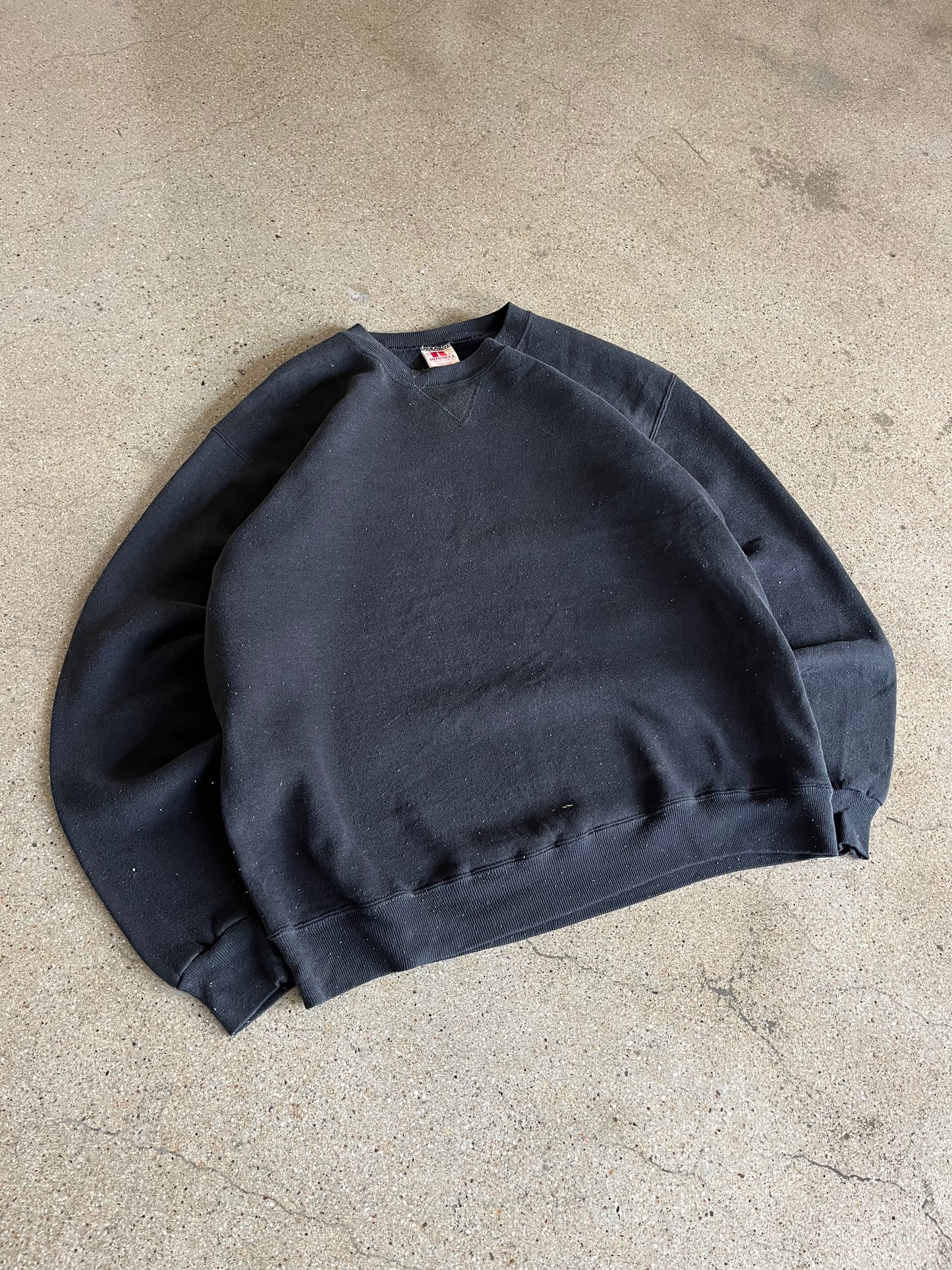 70’S JET BLACK RUSSELL CREWNECK - BOXY M/L