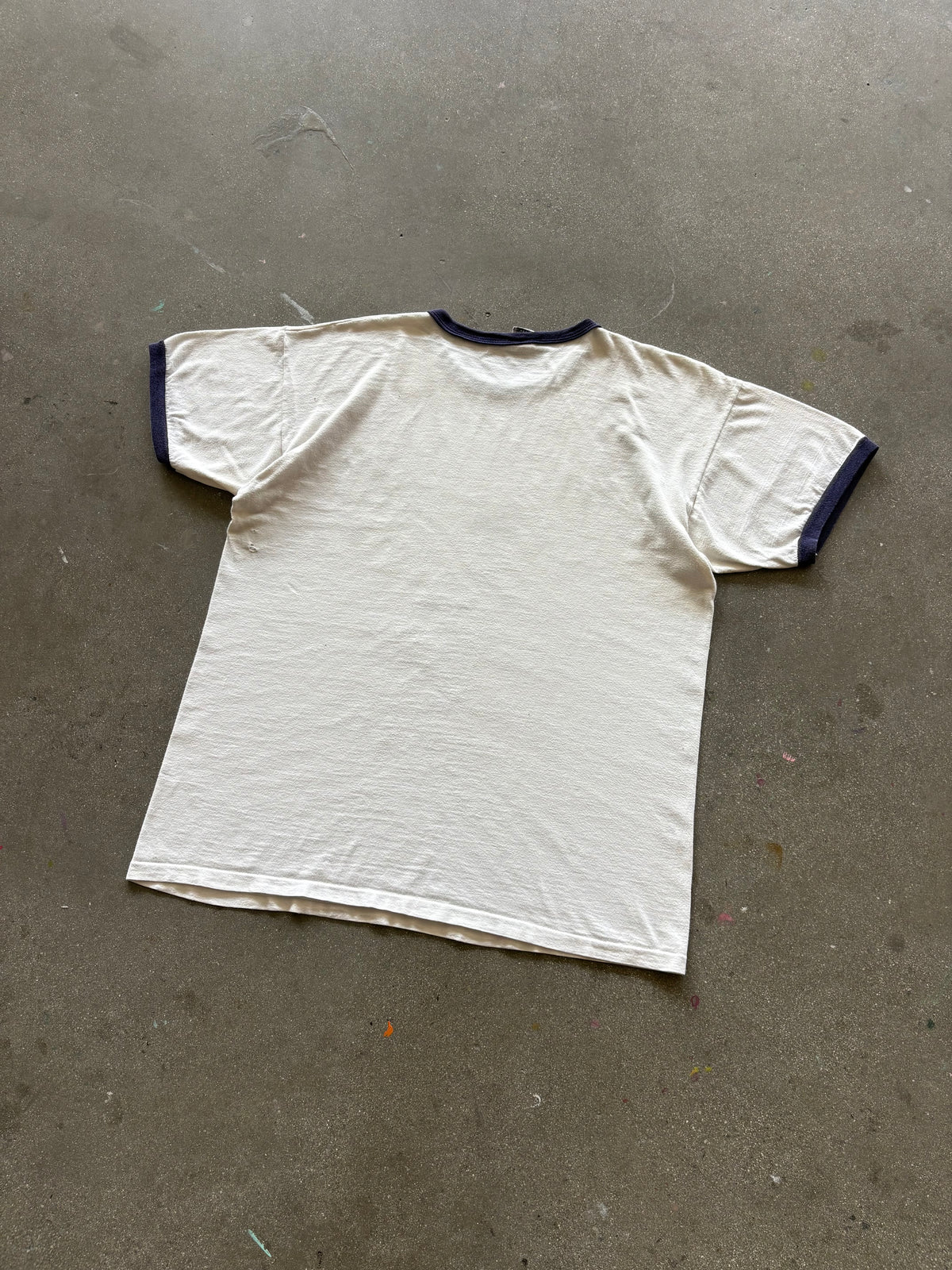 80’S CHAMPION “USM PHYS ED” RINGER TEE - L/XL