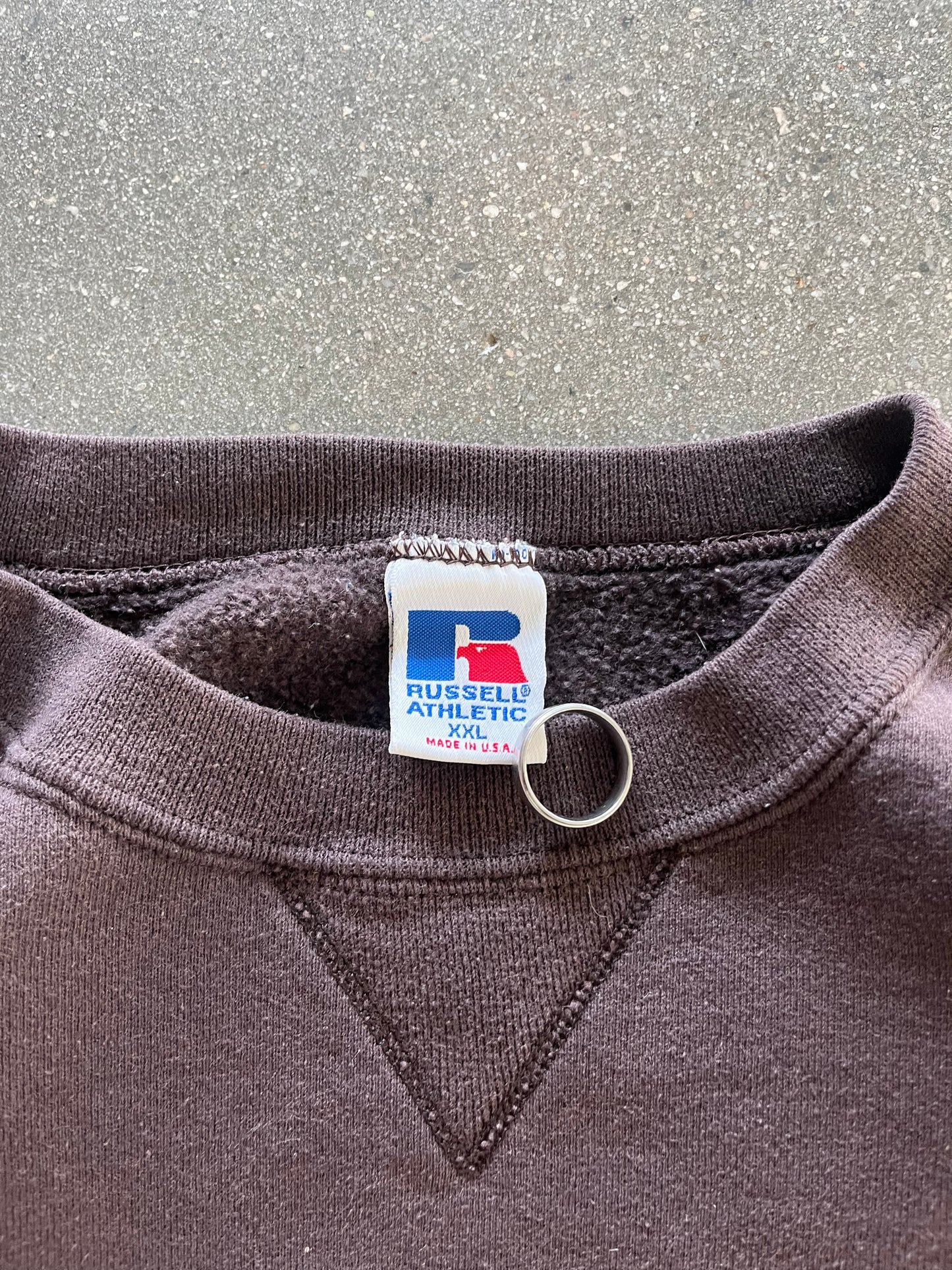 90’S CHOCOLATE BROWN RUSSELL CREWNECK - BOXY XL/XXL
