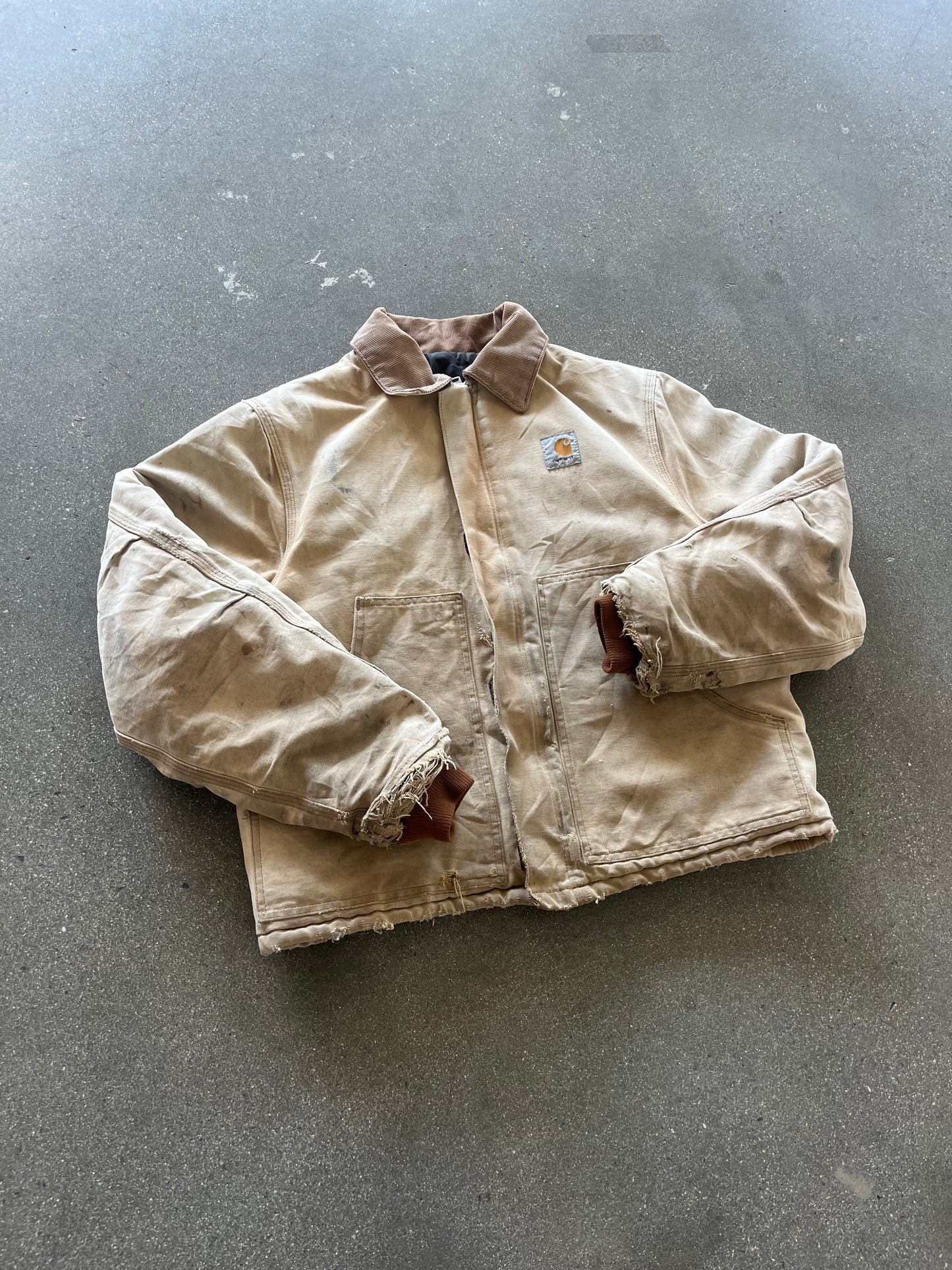 90’S DISTRESSED SANDY CARHARTT TRADITIONAL JACKET - BOXY M