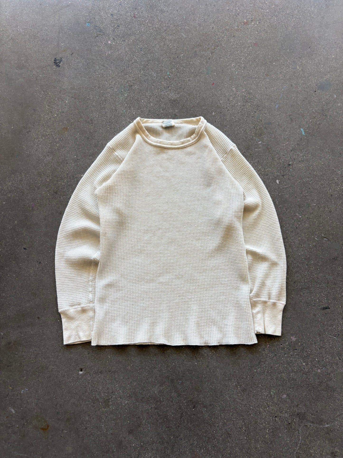 80’S CREAM LONGJOHNS WAFFLE THERMAL - M