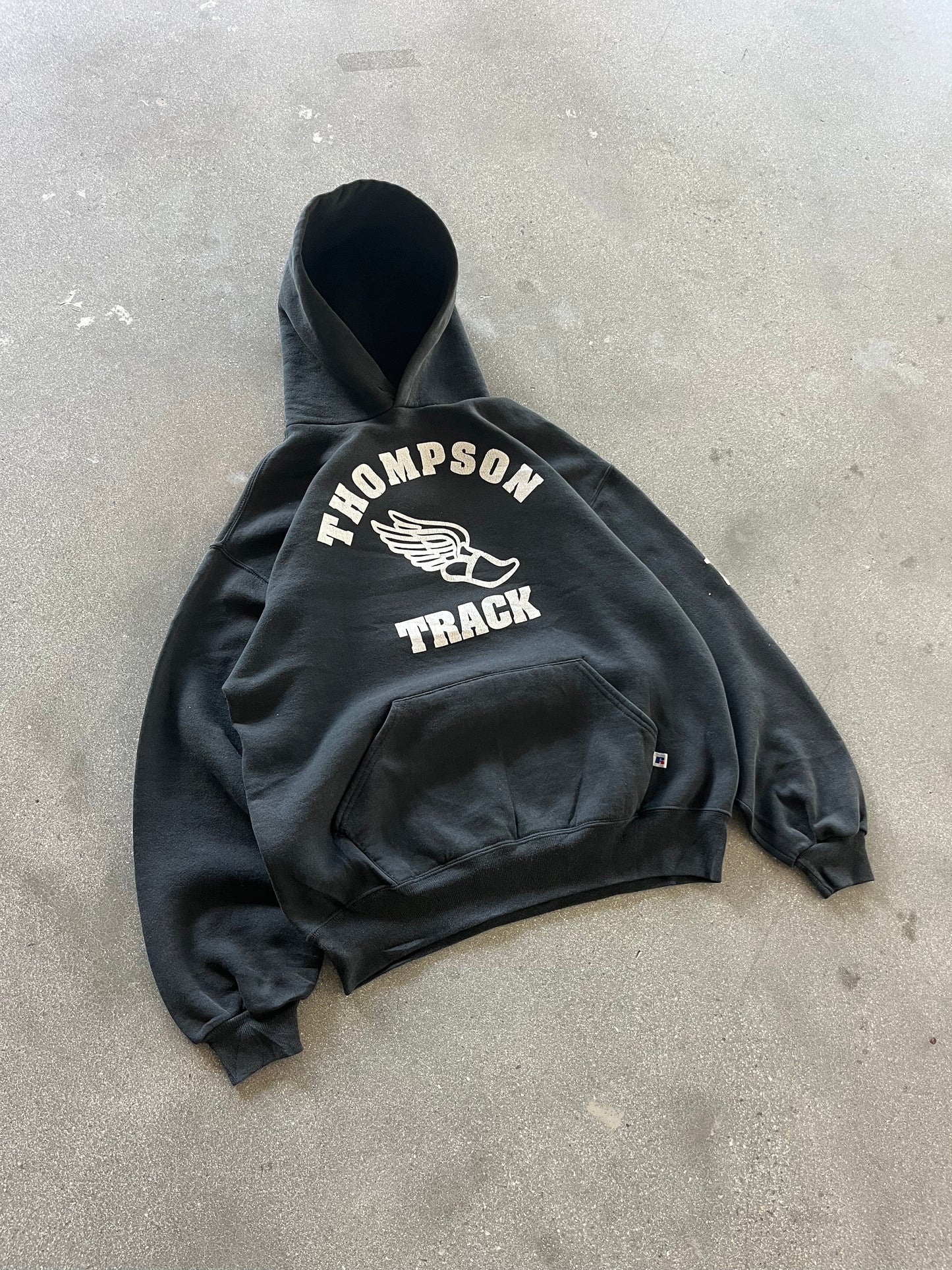 90’S RUSSELL ATHLETIC “THOMPSON TRACK” HOODIE - BOXY L